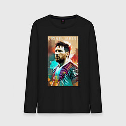 Лонгслив хлопковый мужской Lionel Messi - football - striker, цвет: черный