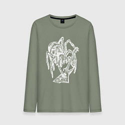 Лонгслив хлопковый мужской Spider rock, цвет: авокадо