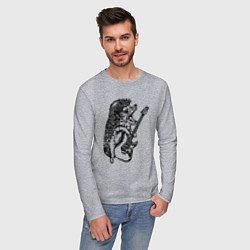 Лонгслив хлопковый мужской Ёжик рокер, цвет: меланж — фото 2
