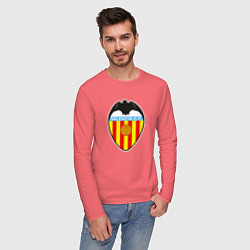 Лонгслив хлопковый мужской Valencia fc sport, цвет: коралловый — фото 2