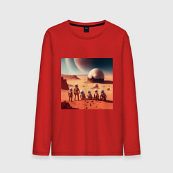 Лонгслив хлопковый мужской Вечер на марсе, цвет: красный