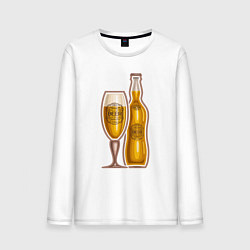 Лонгслив хлопковый мужской Светлое пенное, цвет: белый