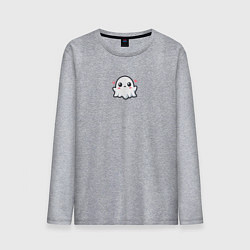 Лонгслив хлопковый мужской Маленькое привидение, цвет: меланж