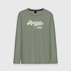 Лонгслив хлопковый мужской Authentic 1968, цвет: авокадо
