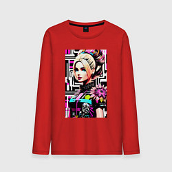 Лонгслив хлопковый мужской Barbie - pop art stylization, цвет: красный