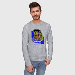 Лонгслив хлопковый мужской Virtual reality, цвет: меланж — фото 2
