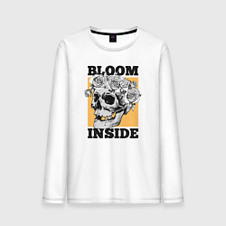 Лонгслив хлопковый мужской Bloom inside, цвет: белый