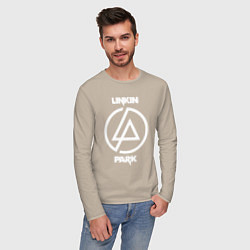 Лонгслив хлопковый мужской Linkin Park logo, цвет: миндальный — фото 2