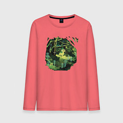 Лонгслив хлопковый мужской Лес принцессы Мононоке, цвет: коралловый