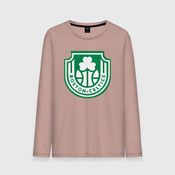 Лонгслив хлопковый мужской Boston Celtics team, цвет: пыльно-розовый