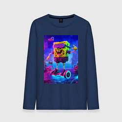 Мужской лонгслив Sponge Bob on a gyro scooter - ai art