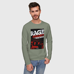 Лонгслив хлопковый мужской RATM - all group, цвет: авокадо — фото 2