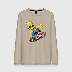 Мужской лонгслив Bart Simpson on a skateboard - extreme