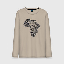 Лонгслив хлопковый мужской African leopard, цвет: миндальный
