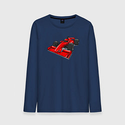 Лонгслив хлопковый мужской Формула 1 красная, цвет: тёмно-синий