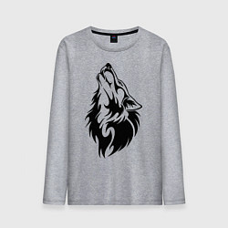 Мужской лонгслив Воющий волк