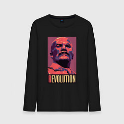 Лонгслив хлопковый мужской Lenin revolution, цвет: черный