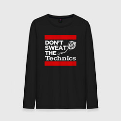 Лонгслив хлопковый мужской Dont sweat the Technics, цвет: черный