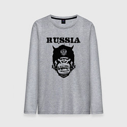 Лонгслив хлопковый мужской Russian gorilla, цвет: меланж