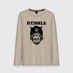 Лонгслив хлопковый мужской Russian gorilla, цвет: миндальный