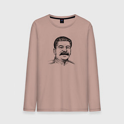 Лонгслив хлопковый мужской Сталин улыбается, цвет: пыльно-розовый