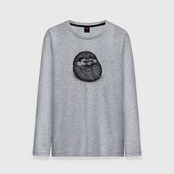 Лонгслив хлопковый мужской Ежик суровый, цвет: меланж