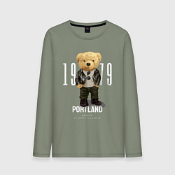 Лонгслив хлопковый мужской Плюшевый медведь portland, цвет: авокадо