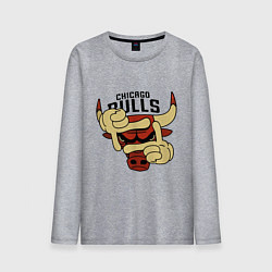 Лонгслив хлопковый мужской Bulls logo with hands, цвет: меланж