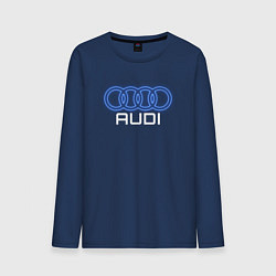 Лонгслив хлопковый мужской Audi neon art, цвет: тёмно-синий