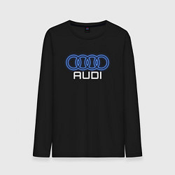 Лонгслив хлопковый мужской Audi neon art, цвет: черный