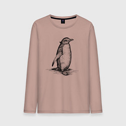 Лонгслив хлопковый мужской Императорский пингвиненок, цвет: пыльно-розовый