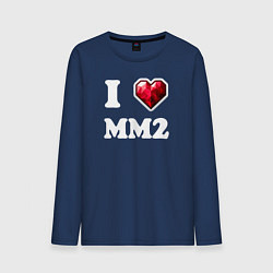 Мужской лонгслив Я люблю мм2 Роблокс - I heart mm2 Roblox