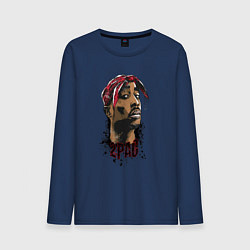 Лонгслив хлопковый мужской 2 Pac, цвет: тёмно-синий