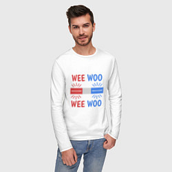 Лонгслив хлопковый мужской Wee woo, цвет: белый — фото 2