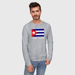 Лонгслив хлопковый мужской Free Cuba, цвет: меланж — фото 2