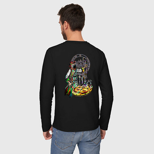 Мужской лонгслив Стеклянные колбочки / Черный – фото 4
