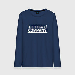 Лонгслив хлопковый мужской Lethal company logo, цвет: тёмно-синий