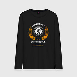 Лонгслив хлопковый мужской Лого Chelsea и надпись legendary football club, цвет: черный