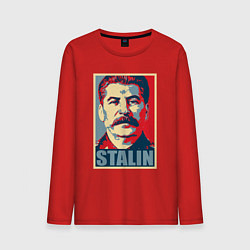 Лонгслив хлопковый мужской Face Stalin, цвет: красный