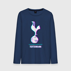 Лонгслив хлопковый мужской Tottenham FC в стиле glitch, цвет: тёмно-синий