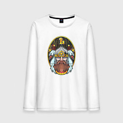 Лонгслив хлопковый мужской Сказочный богатырь, цвет: белый