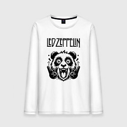 Лонгслив хлопковый мужской Led Zeppelin - rock panda, цвет: белый