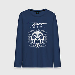 Лонгслив хлопковый мужской Tokio Hotel rock panda, цвет: тёмно-синий