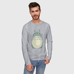 Лонгслив хлопковый мужской Neighbor Totoro, цвет: меланж — фото 2