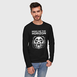 Лонгслив хлопковый мужской Bring Me the Horizon rock panda, цвет: черный — фото 2