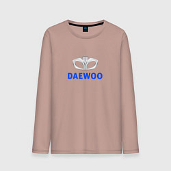 Лонгслив хлопковый мужской Daewoo sport auto logo, цвет: пыльно-розовый