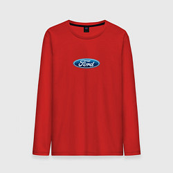 Лонгслив хлопковый мужской FORD авто спорт лого, цвет: красный