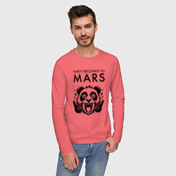 Лонгслив хлопковый мужской Thirty Seconds to Mars - rock panda, цвет: коралловый — фото 2