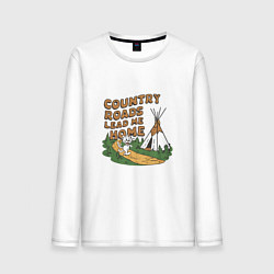 Мужской лонгслив Country roads lead me home