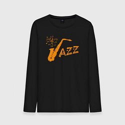 Лонгслив хлопковый мужской Jazz sax, цвет: черный